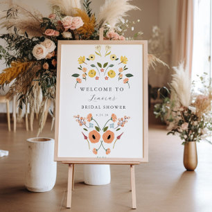Boho Bridal Shower Floral Welcome Sign