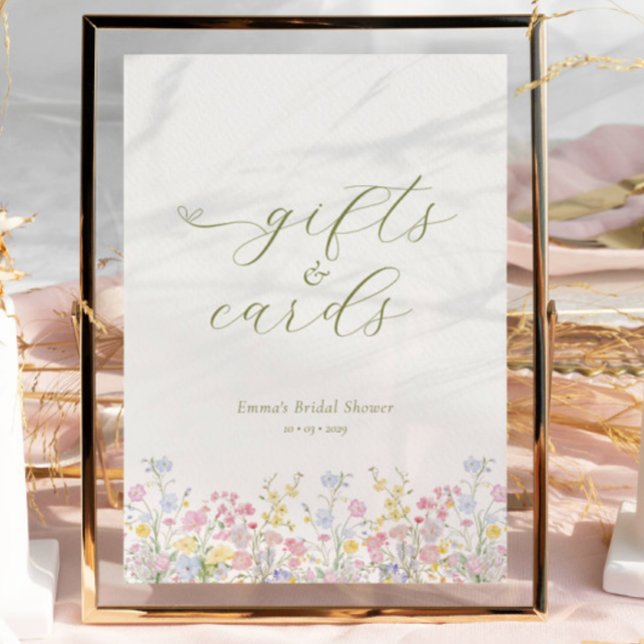 Boho Bridal Shower Gifts Cards Tabletop Sign (Creator Uploaded)