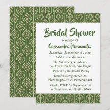 Boho Bridal Shower Green Leaf Wedding Leaves