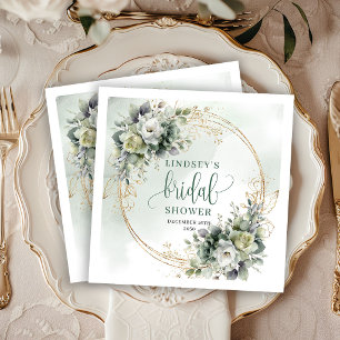 Boho Bridal Shower Greenery Gold Bridal Shower Nap Napkin
