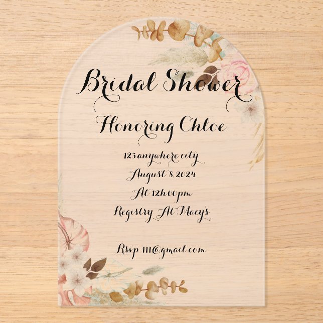 BOHO BRIDAL SHOWER INVITATION (Front)