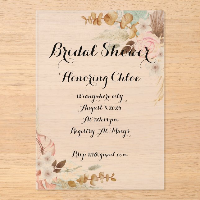 BOHO BRIDAL SHOWER INVITATION (Front)