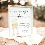 Boho Bridal Shower Mimosa Bar Sign | Bubbly Bar<br><div class="desc">This Mimosa Bar Sign features hand-painted watercolor champagne flutes and is perfect to display at your shower or event's bubbly station! Text and background colours are fully editable —> click the "Customise Further" button to edit!</div>