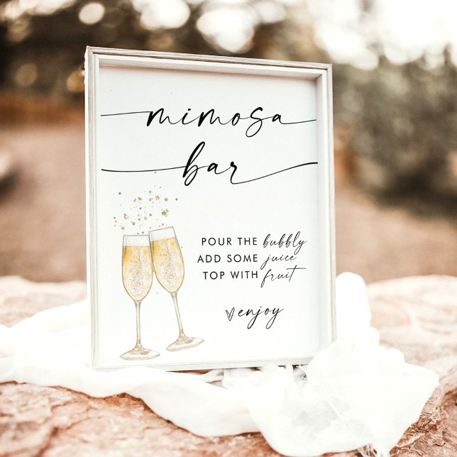Boho Bridal Shower Mimosa Bar Sign | Bubbly Bar (Creator Uploaded)