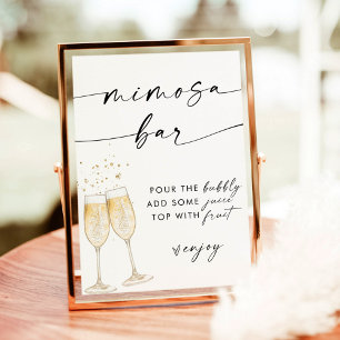 Boho Bridal Shower Mimosa Bar Sign Bubbly Bar Invitation