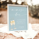 Boho Bridal Shower Mimosa Bar Sign | Dusty Blue<br><div class="desc">This Mimosa Bar Sign features a beautifully modern minimalist calligraphy- perfect to display at your shower or event's bubbly station! Text and background colours are fully editable —> click the "Customise Further" button to edit!</div>