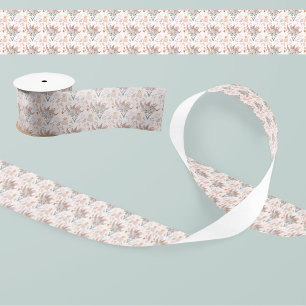 Boho Bridal Shower Pattern Satin Ribbon