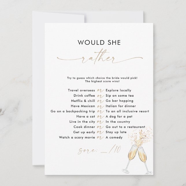 Boho Bridal Shower Shoe Game Card (Front)