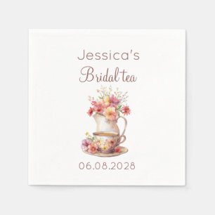 Boho Bridal Tea Floral Vintage Bridal Shower Napkin
