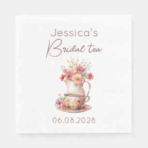 Boho Bridal Tea Floral Vintage Bridal Shower Napkin