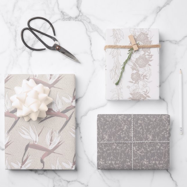 Boho Bride-Set C, Tropical Romance Gift Wrap (Front)