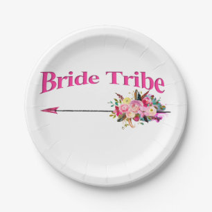 Boho Bride Tribe Paper Plate