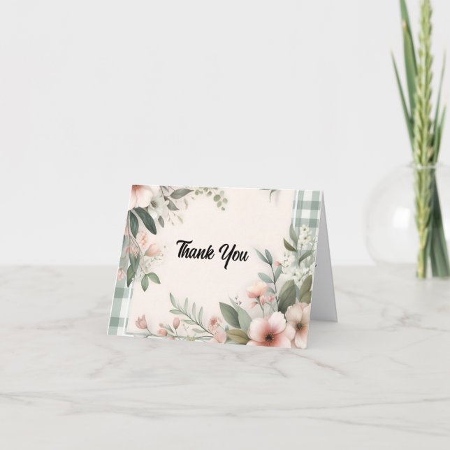   boho bride weddings Bridal Shower Thank You Card (Front)