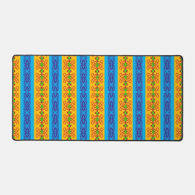 Boho Brocade Stripe Desk Mat (Front)