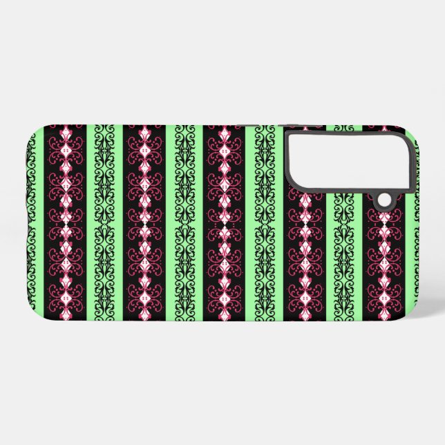 Boho Brocade Stripe Samsung Galaxy S22+ Case (Back Horizontal)