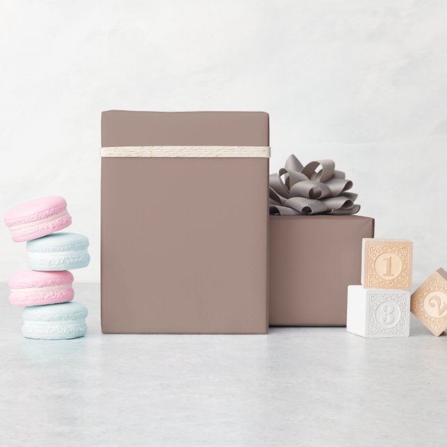 Boho Brown 9C7F74 Solid Colour Wrapping Paper (Baby Shower)