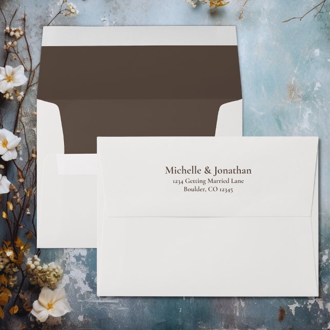 Boho Brown and Cream Wedding Envelope (Boho Brown and Cream Wedding Envelope)