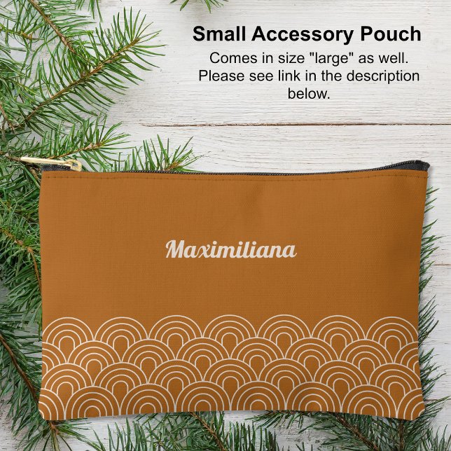 Boho Brown - Arches Glam Small Accessory Pouch (Small Accessory Pouch - Boho Brown - Arches Glam by Leapfroglisics Shop)