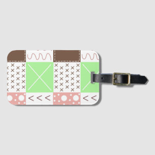 Boho Brown, Burgundy, Green and Mauve Whimsical Luggage Tag