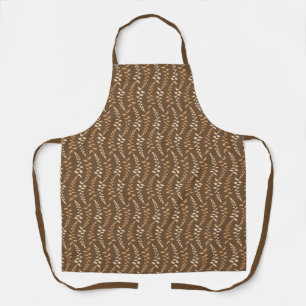 Boho Brown Fern Strings - seamless pattern. Apron