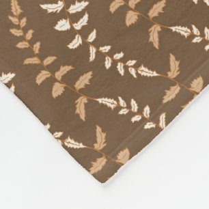 Boho Brown Fern Strings - seamless pattern. Fleece Blanket