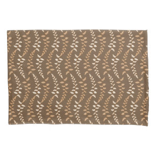 Boho Brown Fern Strings - seamless pattern. Pillowcase
