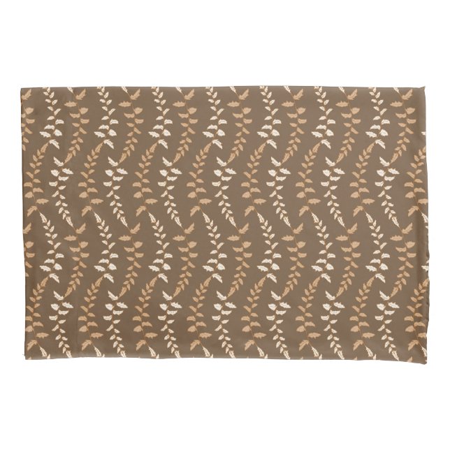 Boho Brown Fern Strings - seamless pattern. Pillowcase (Front)