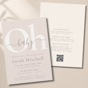 Boho Brown Modern Neutral Baby Shower All In One Invitation