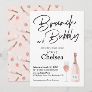 Boho Brunch And Bubbly Bridal Shower Invitation