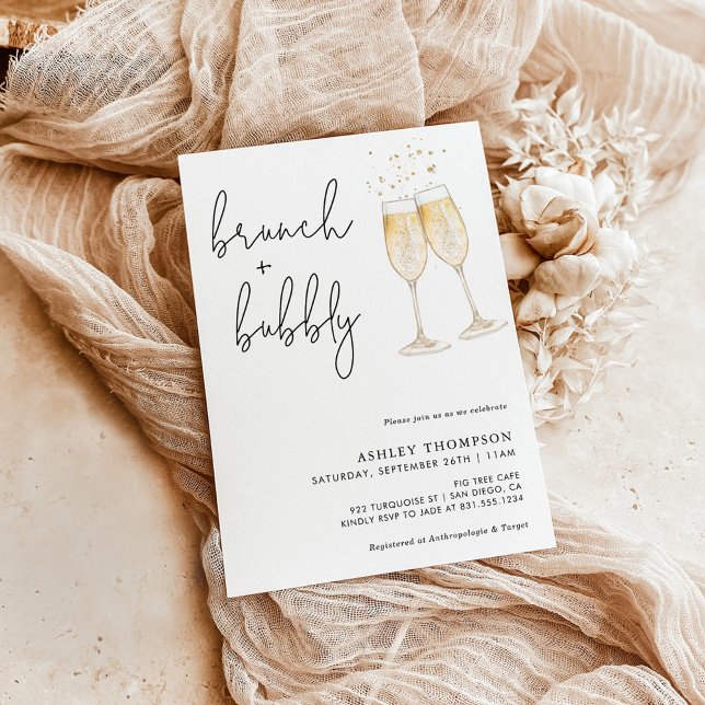Boho Brunch & Bubbly Bridal Shower Invitation (Creator Uploaded)
