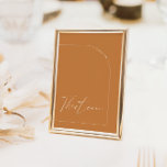 Boho Brunt Orange Arch Table Thirteen Table Number<br><div class="desc">Designed to coordinate with for the «Arches Minimalist» Wedding Invitation Collection. To change details,  click «Details». To move the text or change the size,  font,  or colour,  click «Edit using Design Tool». View the collection link on this page to see all of the matching items in this beautiful design.</div>