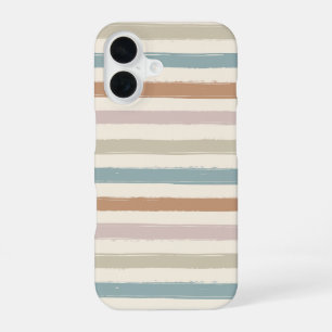 Boho Brush Stripes Seamless Earth Tone iPhone 16 Case