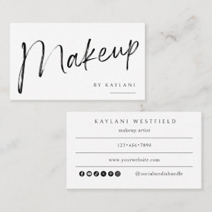 Boho Brushed Makeup Business Card Beauty Artist