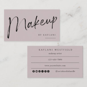 Boho Brushed Makeup Business Card Beauty Artist