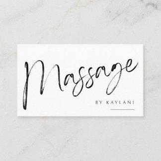 Boho Brushed Massage Business Card Body Therapy