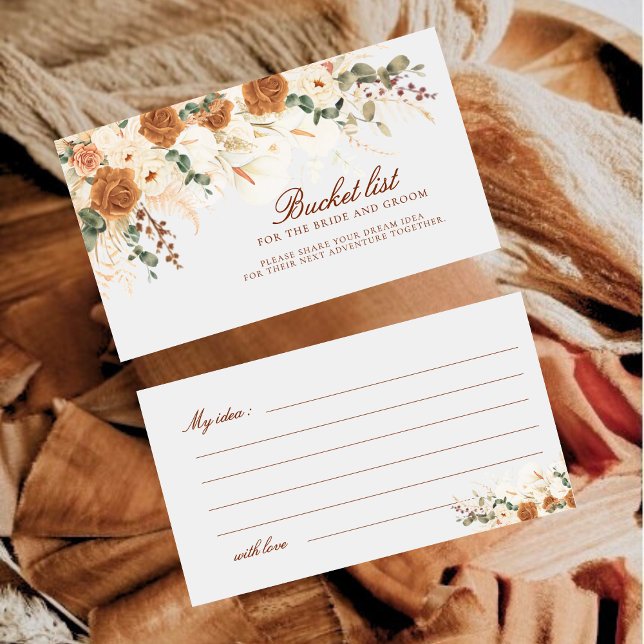 Boho Bucket List for the Bride & Groom Mini Ticket Card (Creator Uploaded)