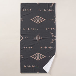 Boho bull skull, ethnic seamless. bath towel