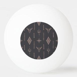 Boho bull skull, ethnic seamless. ping pong ball