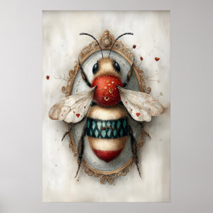 Boho Bumblebee Print, Bee Spring Printable Wall Poster
