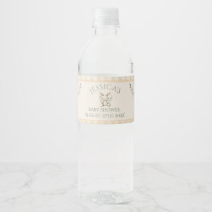 ~Boho Bunny Neutral Baby Shower  Water Bottle Label