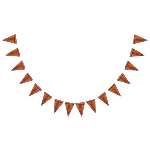 Boho Bunting Banner Orange Flags Party Decor