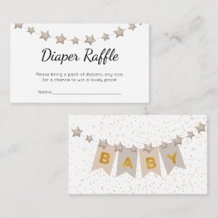 Boho Bunting Flags Baby Shower Diaper Raffle Enclosure Card