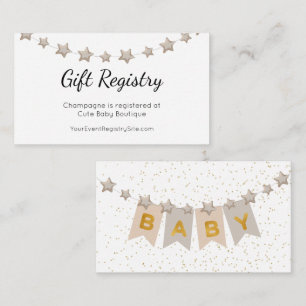 Boho Bunting Flags Baby Shower Gift Registry Enclosure Card