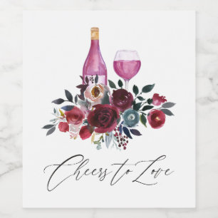 Boho Burgundy and Navy Wine Tasting Label