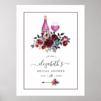 Boho Burgundy and Navy Wine Tasting Welcome