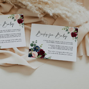 Boho Burgundy Blush Books for Baby Card