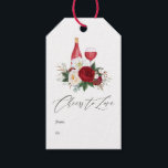 Boho Burgundy Floral Wine Tasting Bridal Shower Gift Tags<br><div class="desc">Trendy burgundy - marsala bohemian watercolor floral and eucalyptus bridal shower wine tasting gift tags customisable to your event specifics.</div>