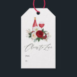 Boho Burgundy Floral Wine Tasting Bridal Shower Gift Tags<br><div class="desc">Trendy burgundy - marsala bohemian watercolor floral and eucalyptus bridal shower wine tasting gift tags customisable to your event specifics.</div>
