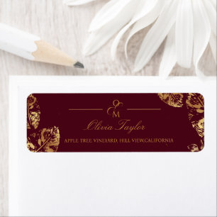  Boho Burgundy   Gold Autumn Wedding Address