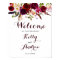 Boho Burgundy Marsala Floral Welcome Wedding Sign